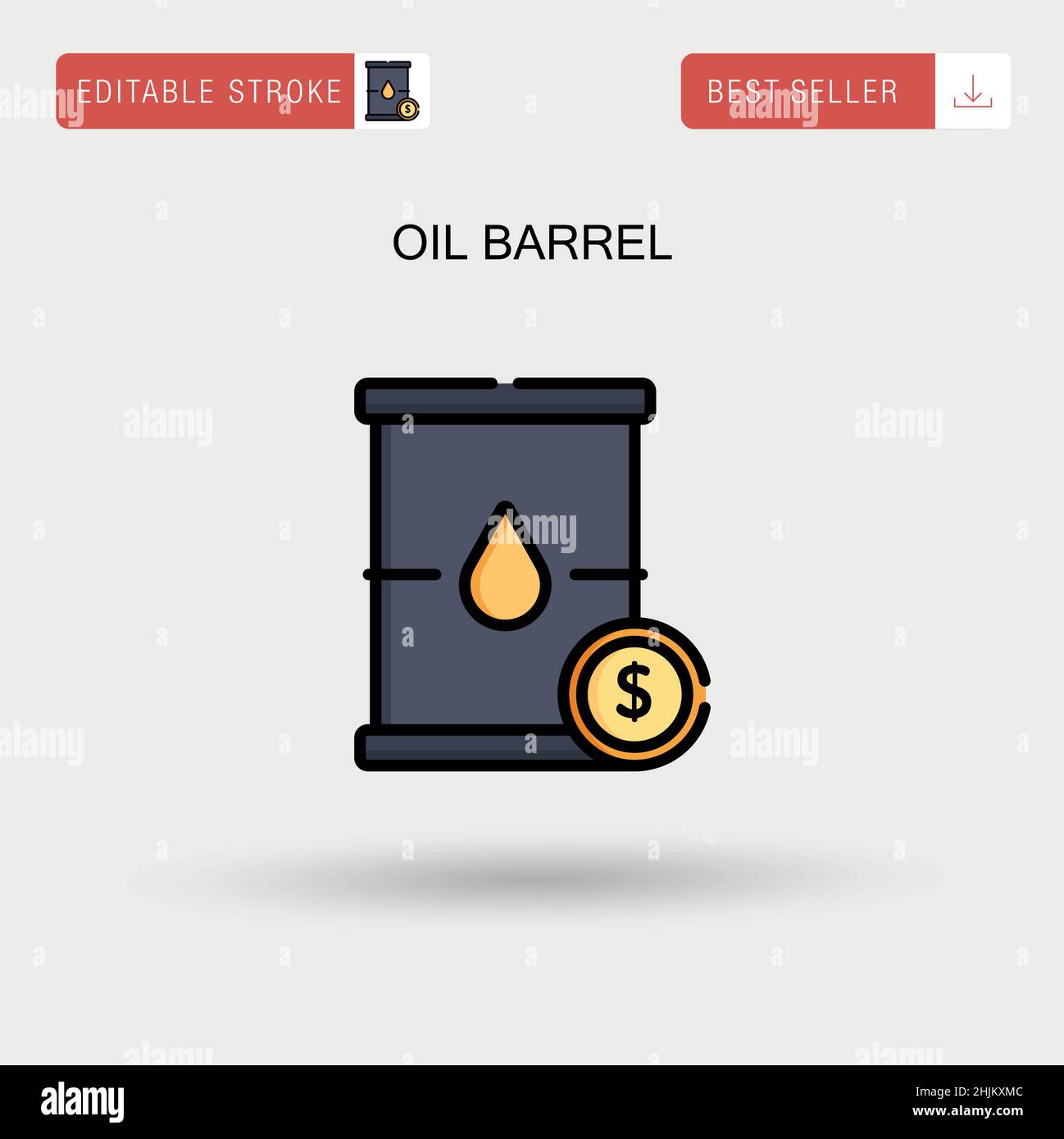 Einfaches Vektorsymbol für Ölfass. Stock Vektor