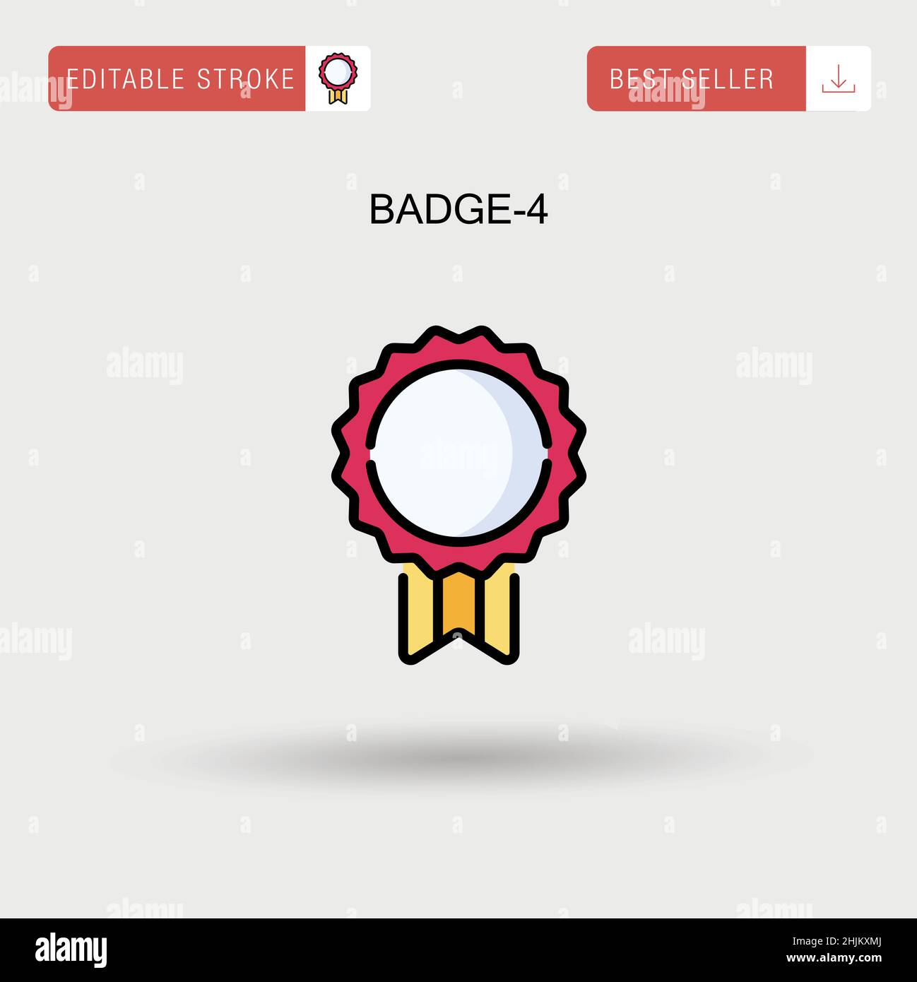 Badge-4 einfaches Vektorsymbol. Stock Vektor