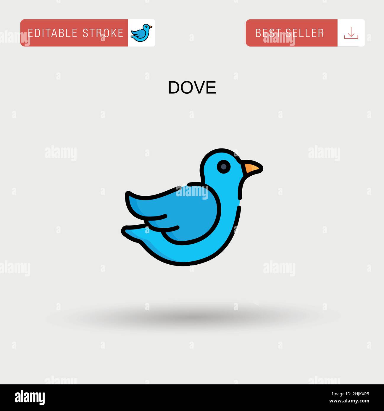 Einfaches Vektorsymbol „Dove“. Stock Vektor
