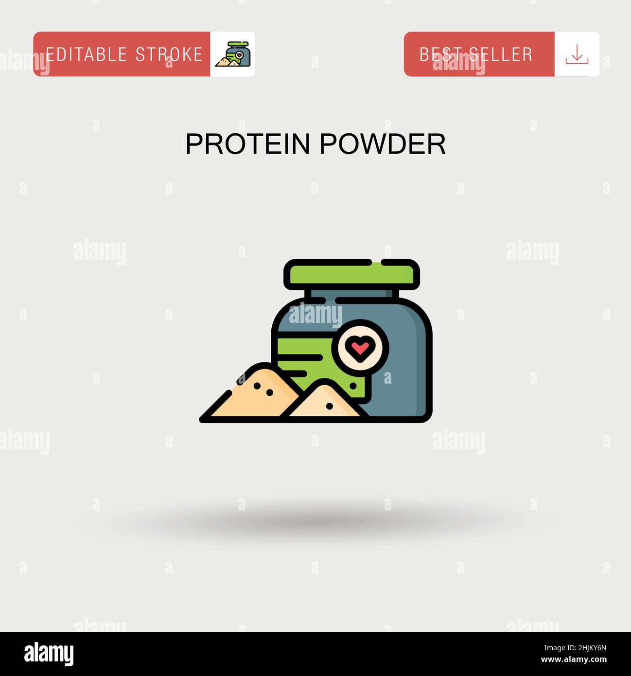 Proteinpulver einfaches Vektor-Symbol. Stock Vektor