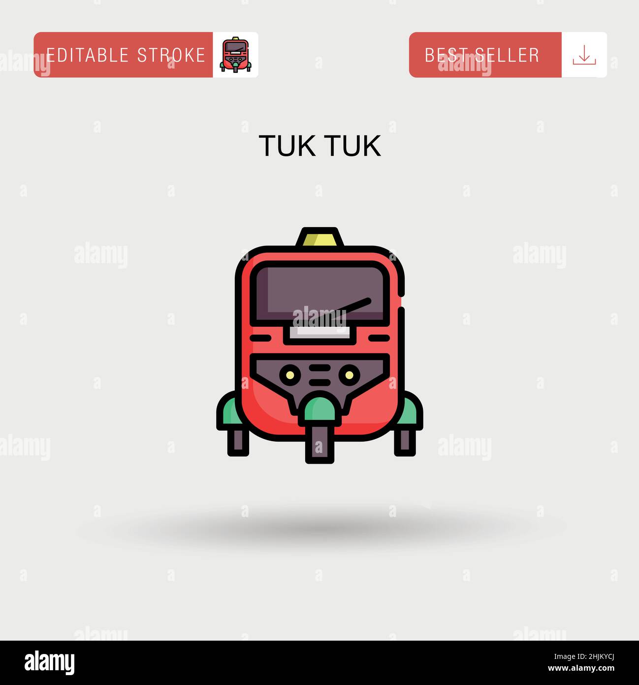 Tuk Tuk einfaches Vektorsymbol. Stock Vektor