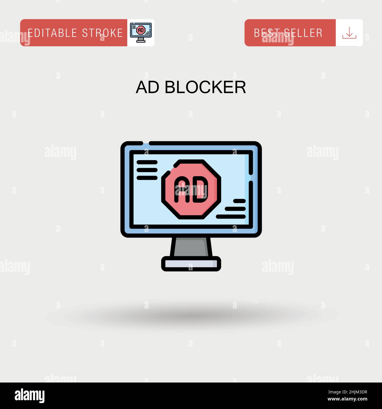 Einfaches Vektorsymbol für Werbeblocker. Stock Vektor