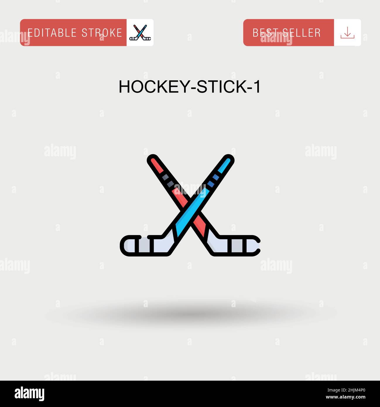 Hockey-Stick-1 einfaches Vektorsymbol. Stock Vektor
