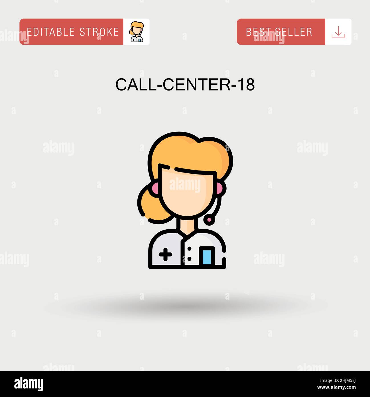 Call-Center-18 einfaches Vektorsymbol. Stock Vektor