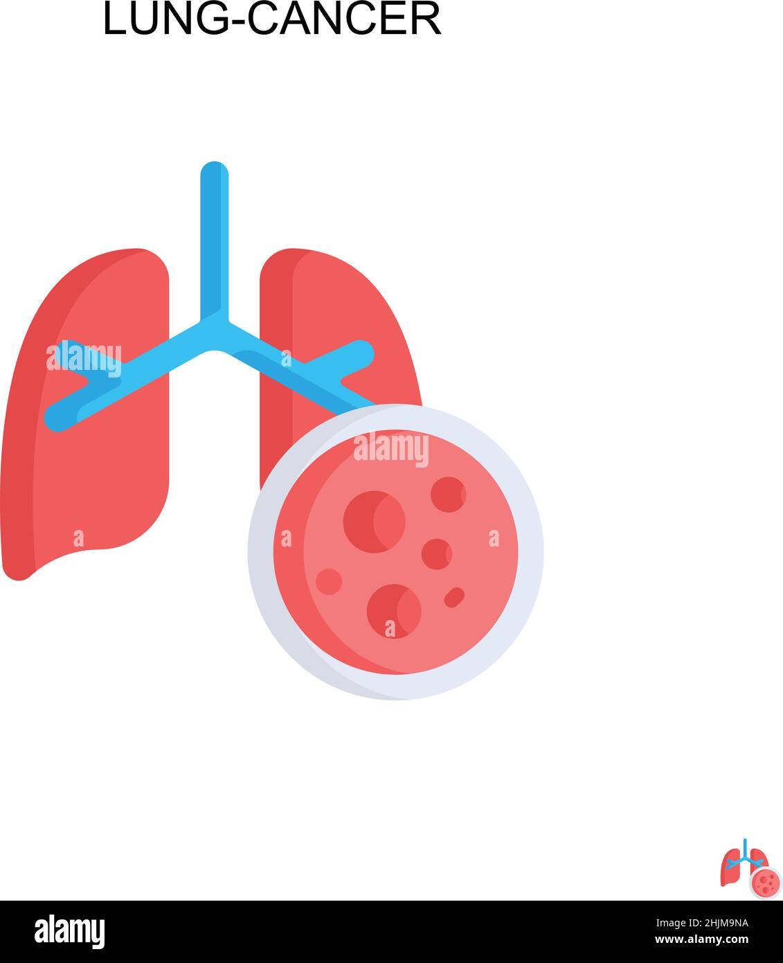 Einfaches Vektorsymbol für Lungenkrebs. Illustration Symbol Design-Vorlage für Web mobile UI-Element. Stock Vektor