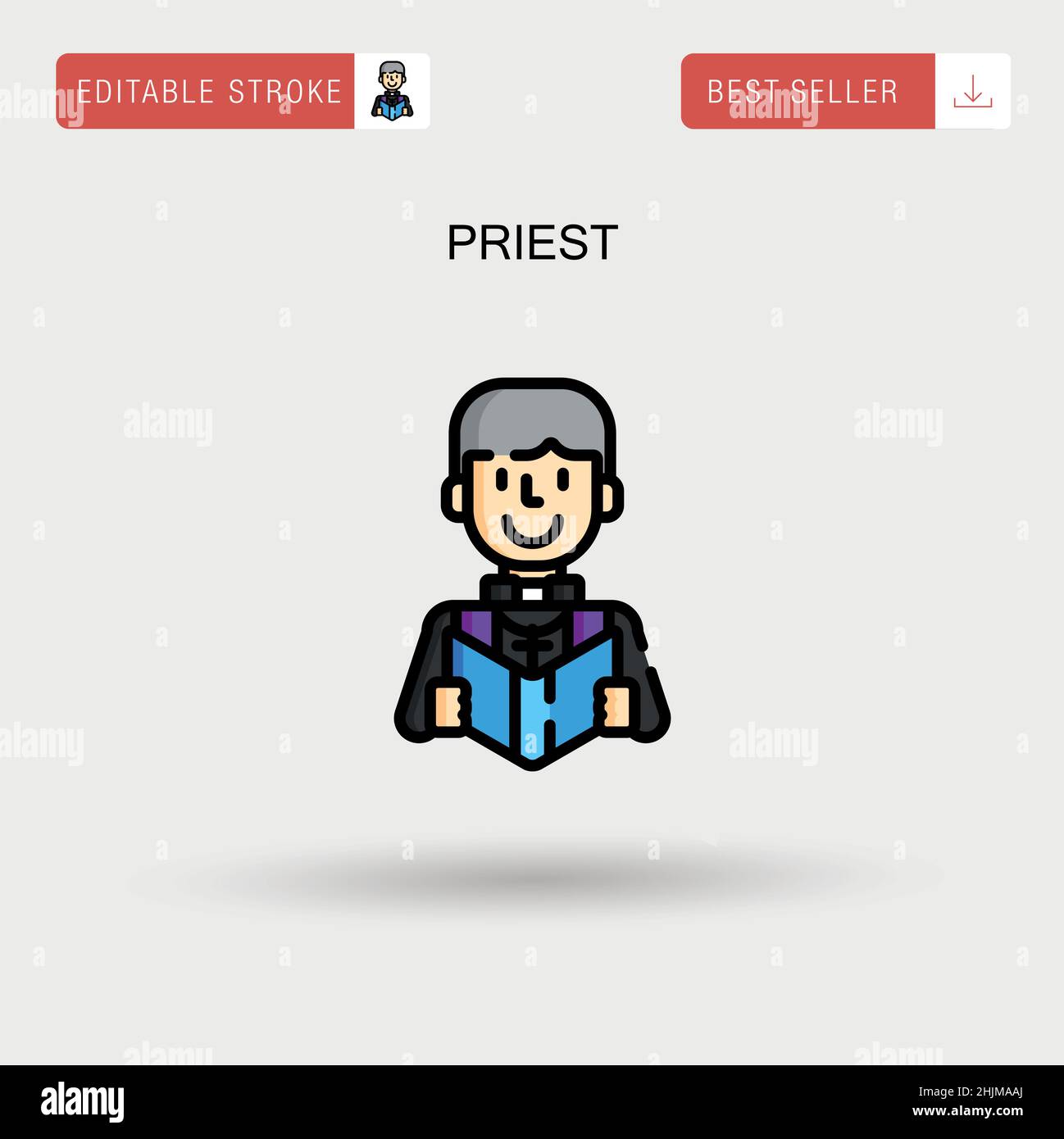 Einfaches Vektorsymbol „Priester“. Stock Vektor