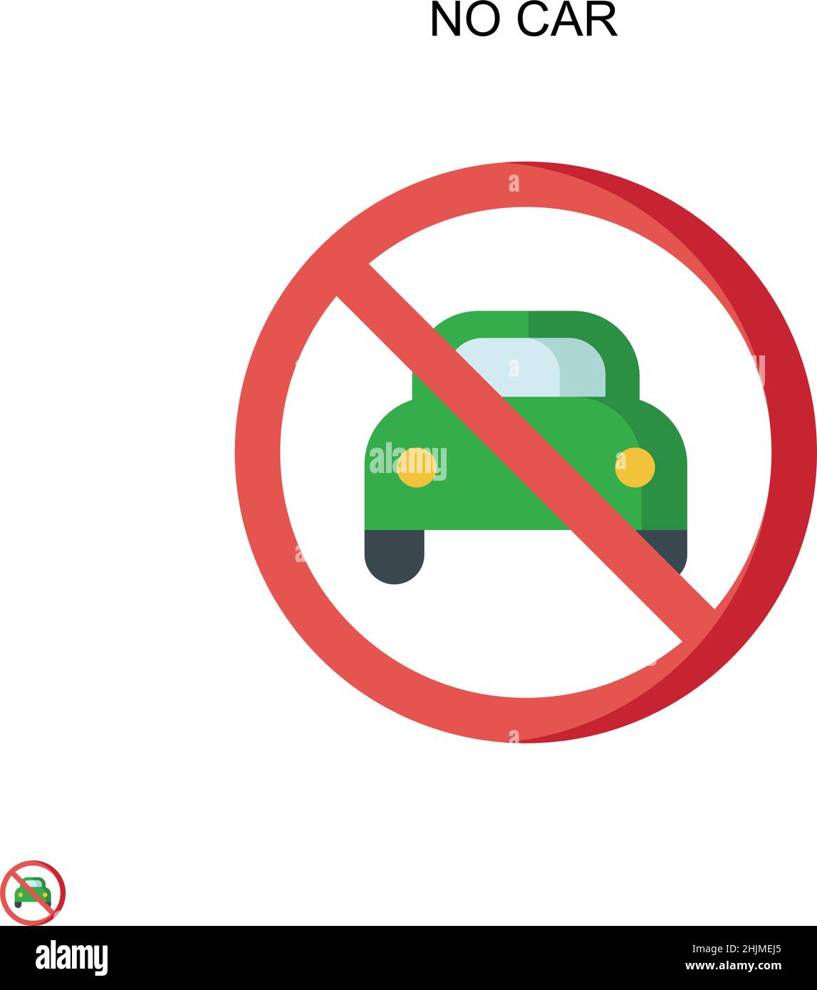Kein Auto einfaches Vektor-Symbol. Illustration Symbol Design-Vorlage für Web mobile UI-Element. Stock Vektor