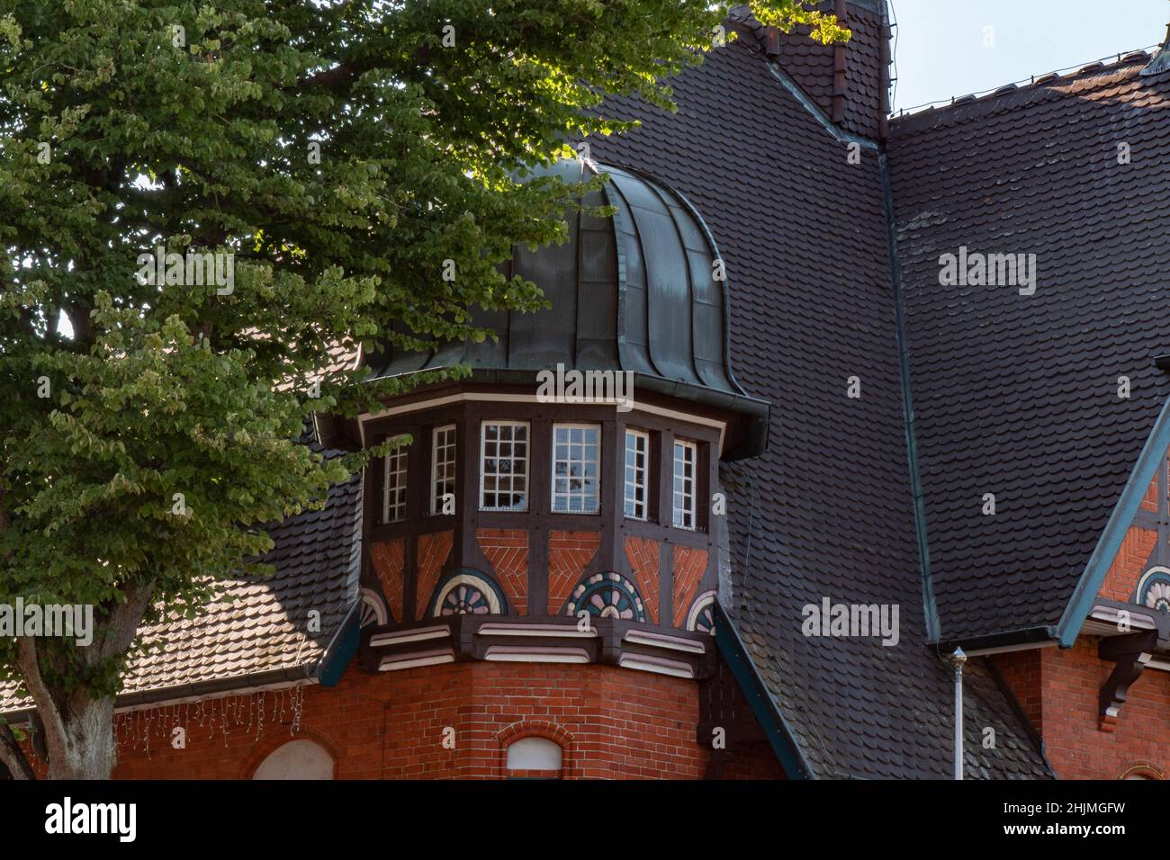 Erker des Rathauses der Insel Fehmarn, Burg auf Fehmarn, Deutschland Stockfoto