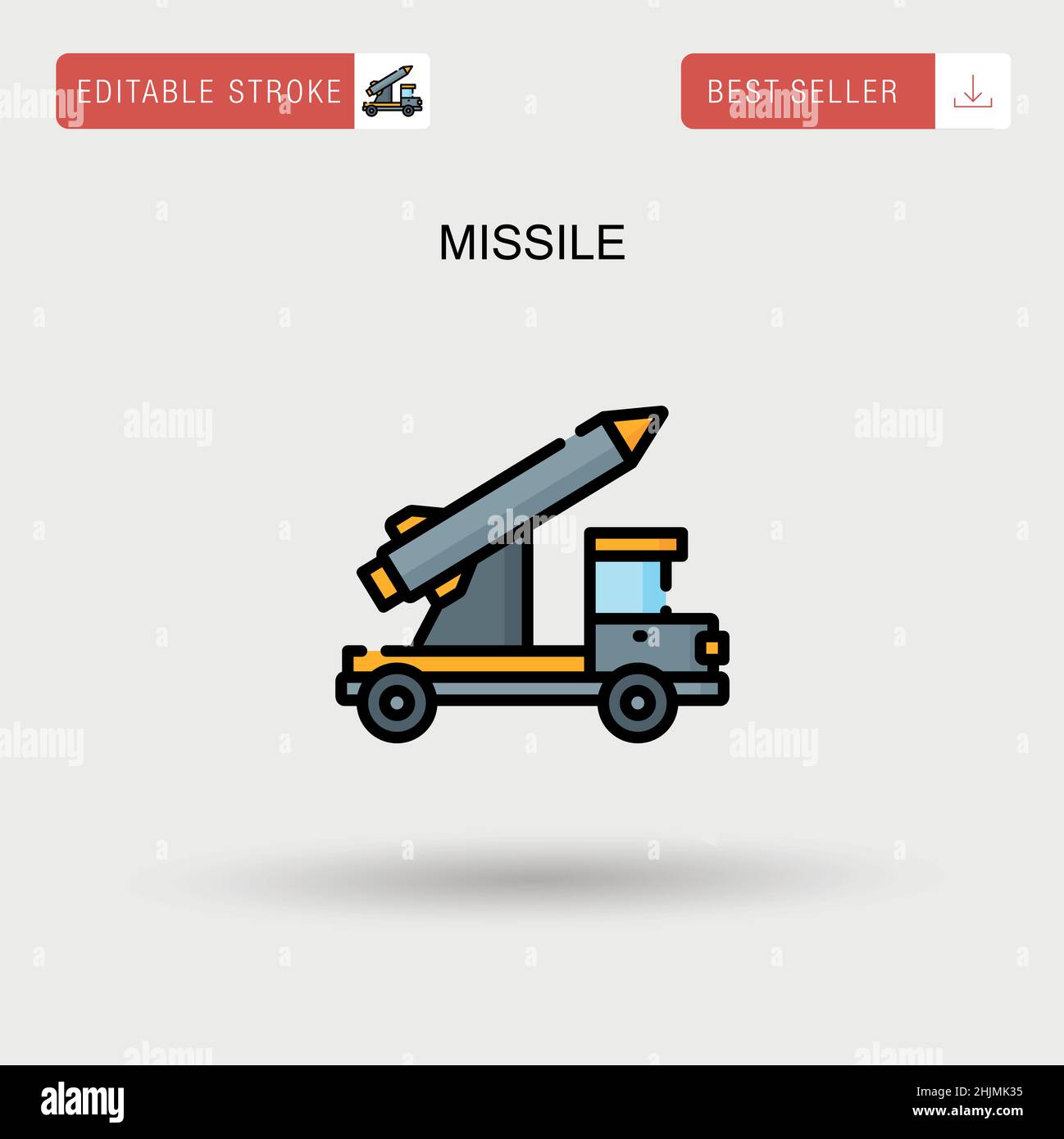 Einfaches Vektorsymbol für Raketen. Stock Vektor