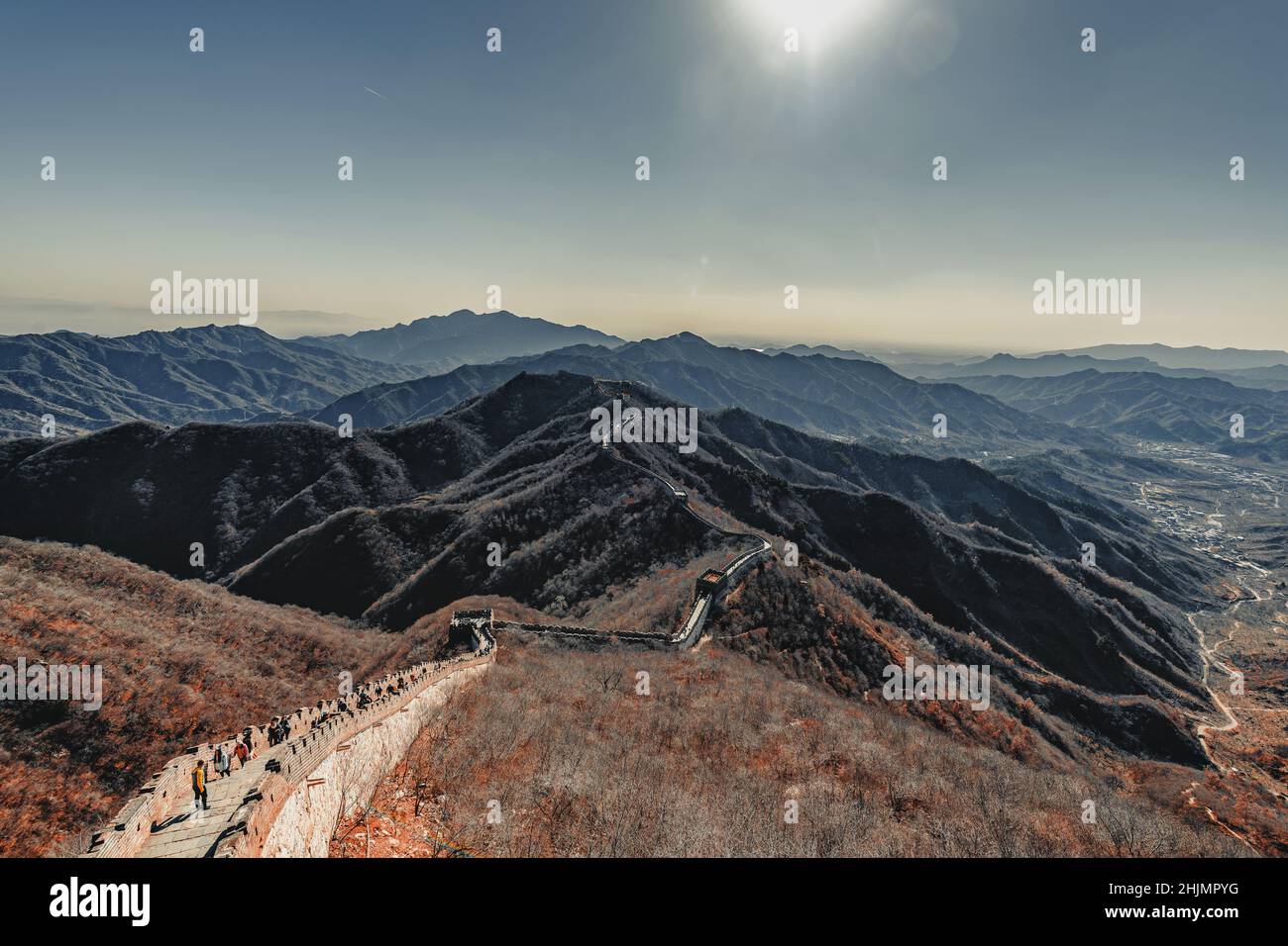 Die Chinesische Mauer, eines der sieben Weltwunder in Mutianyu Stockfoto