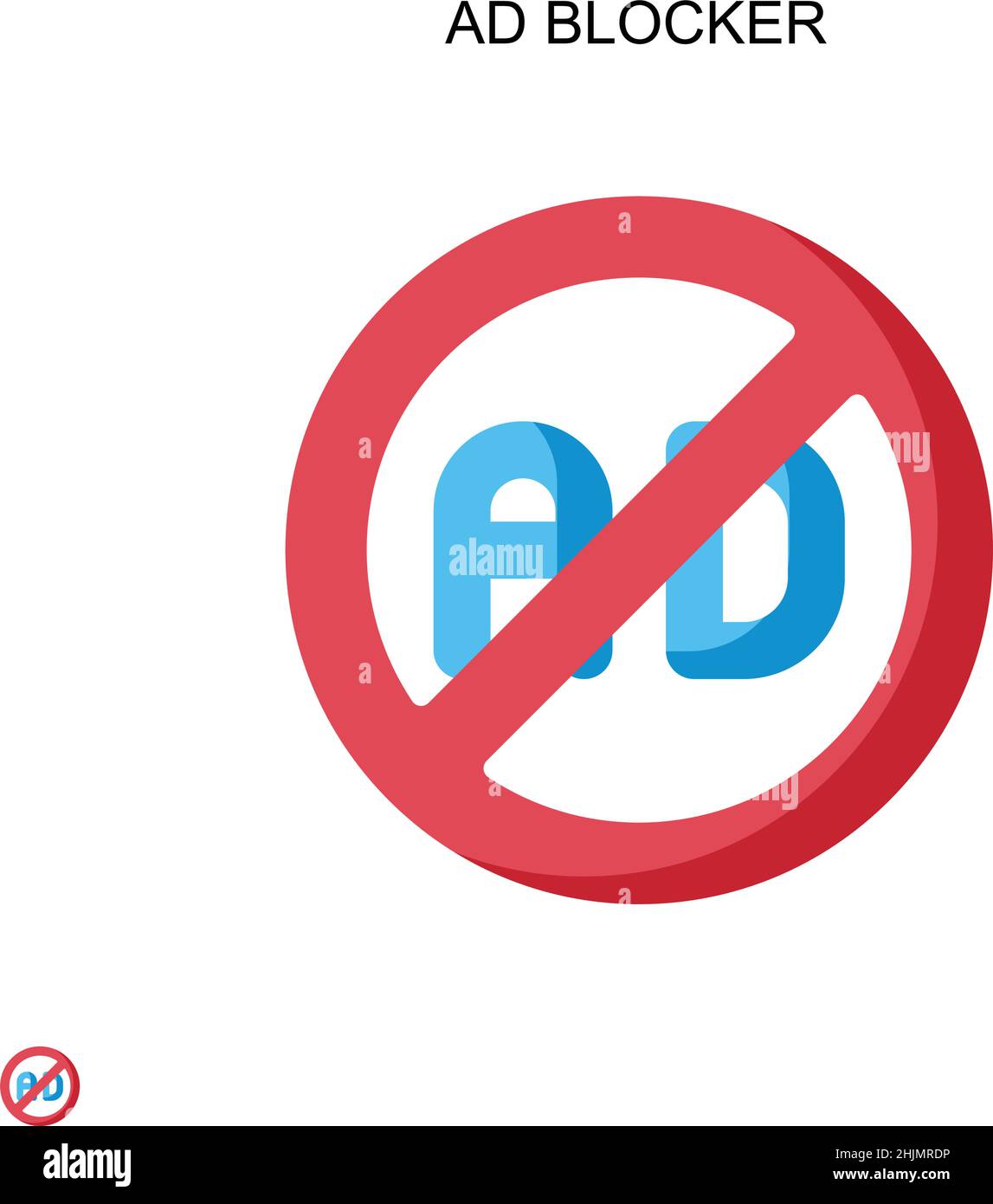 Einfaches Vektorsymbol für Werbeblocker. Illustration Symbol Design-Vorlage für Web mobile UI-Element. Stock Vektor