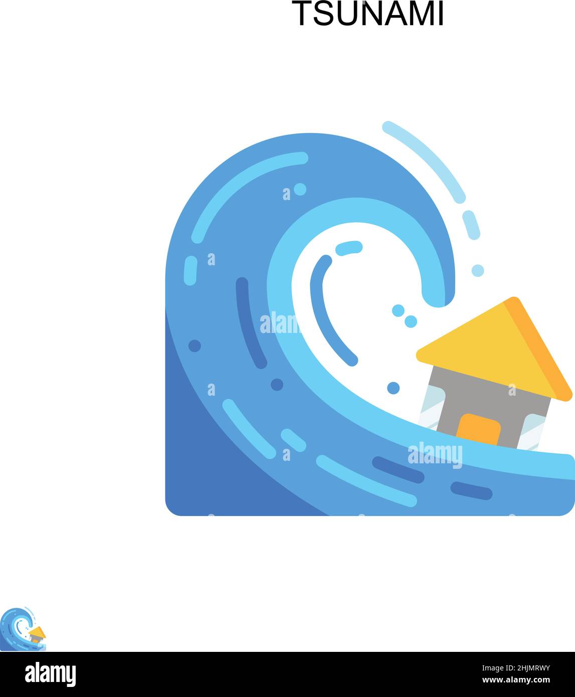 Einfaches Vektor-Symbol für Tsunami. Illustration Symbol Design-Vorlage für Web mobile UI-Element. Stock Vektor