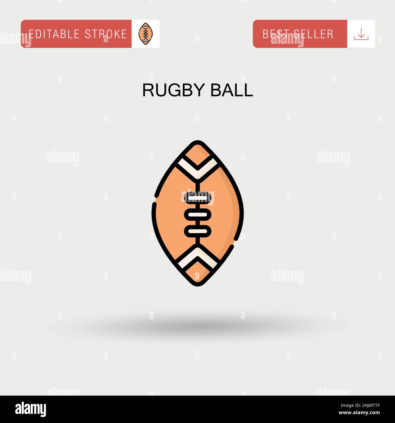Einfaches Vektorsymbol für Rugby-Ball. Stock Vektor