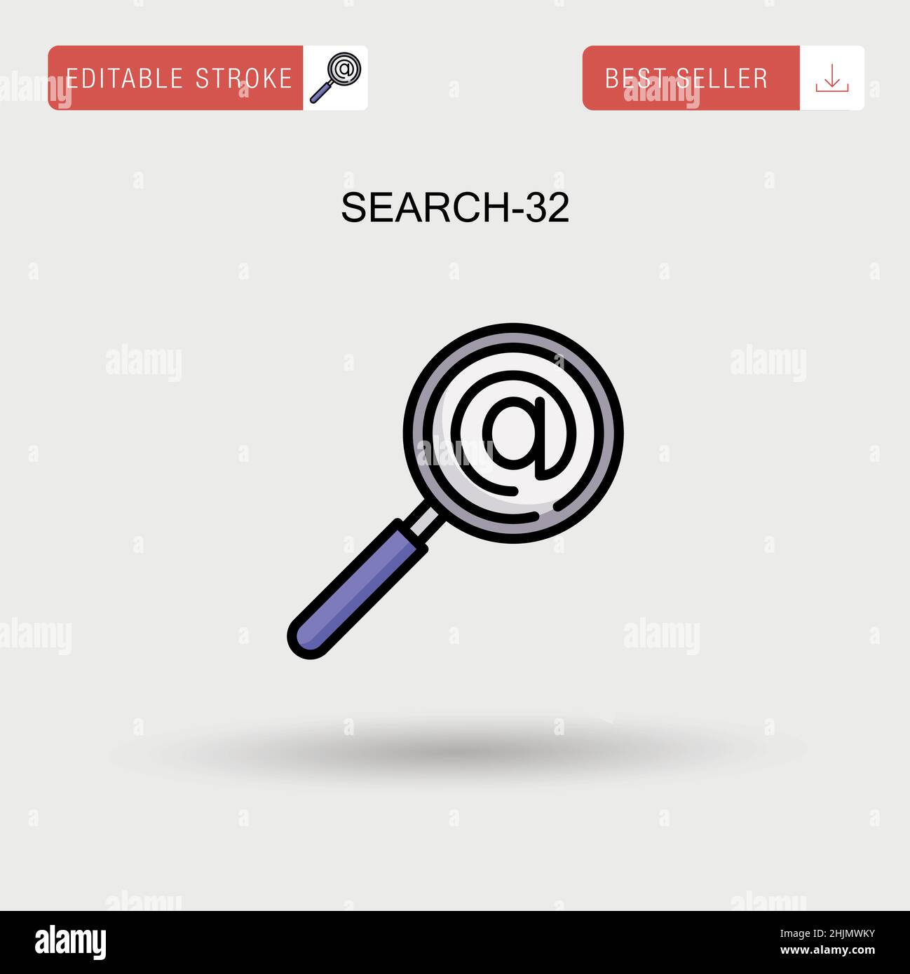 Search-32 einfaches Vektorsymbol. Stock Vektor