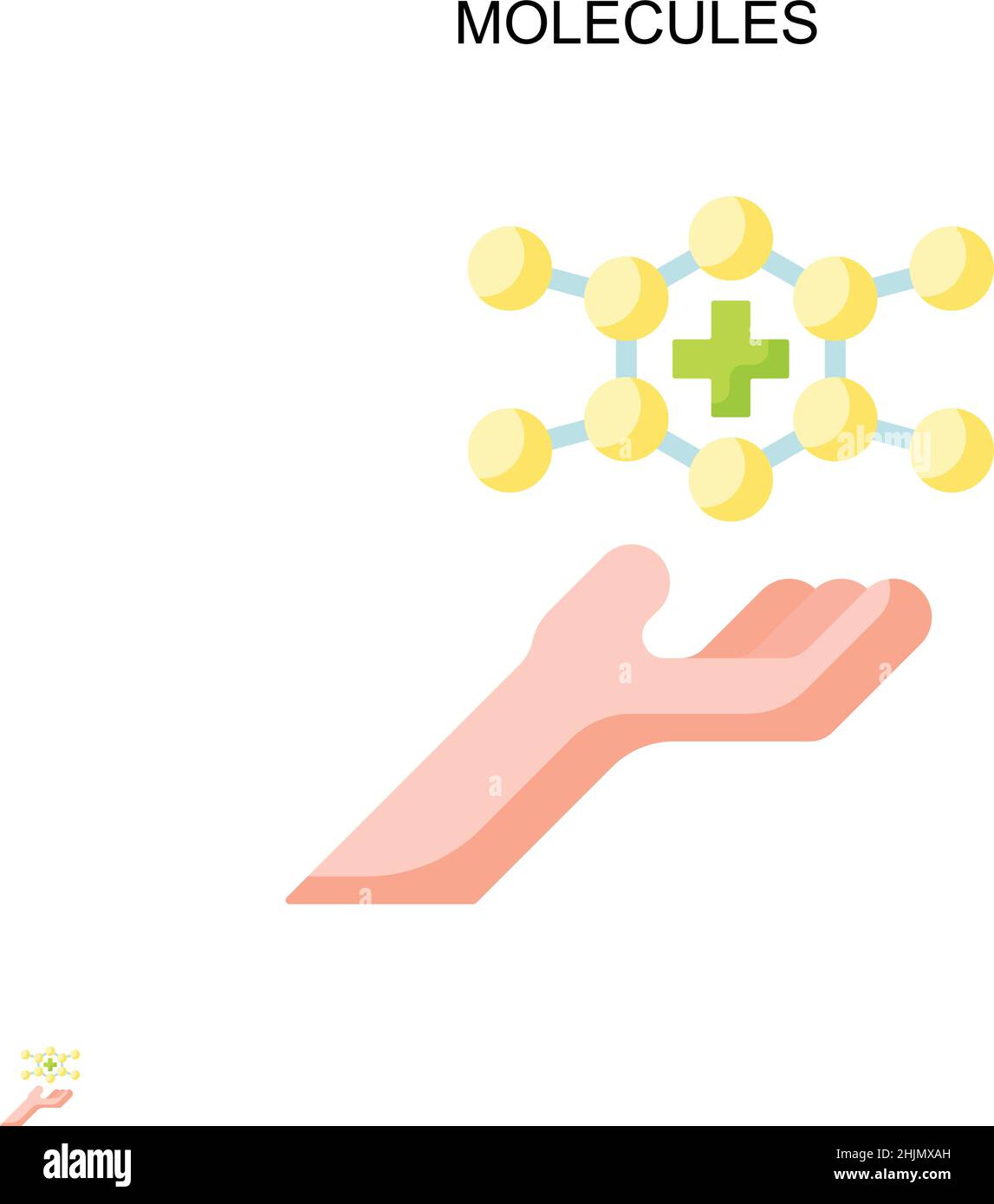 Einfaches Vektor-Symbol für Moleküle. Illustration Symbol Design-Vorlage für Web mobile UI-Element. Stock Vektor