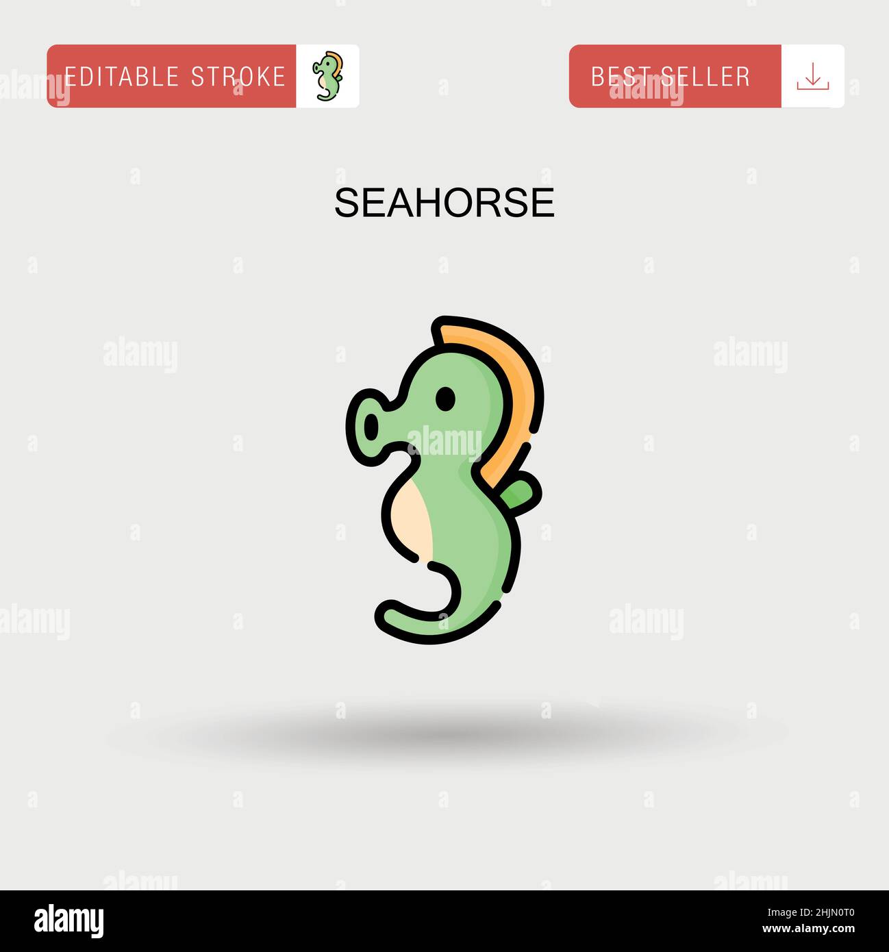 Einfaches Vektorsymbol „Seahorse“. Stock Vektor