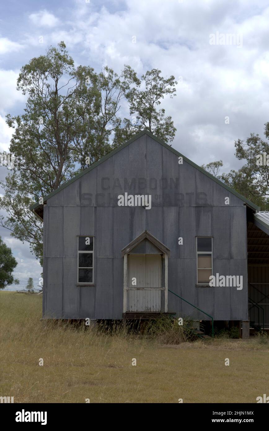 Gebäude der Schule der Künste auf dem Campdraft Gelände Camboon Banana Shire Queensland Australien Stockfoto