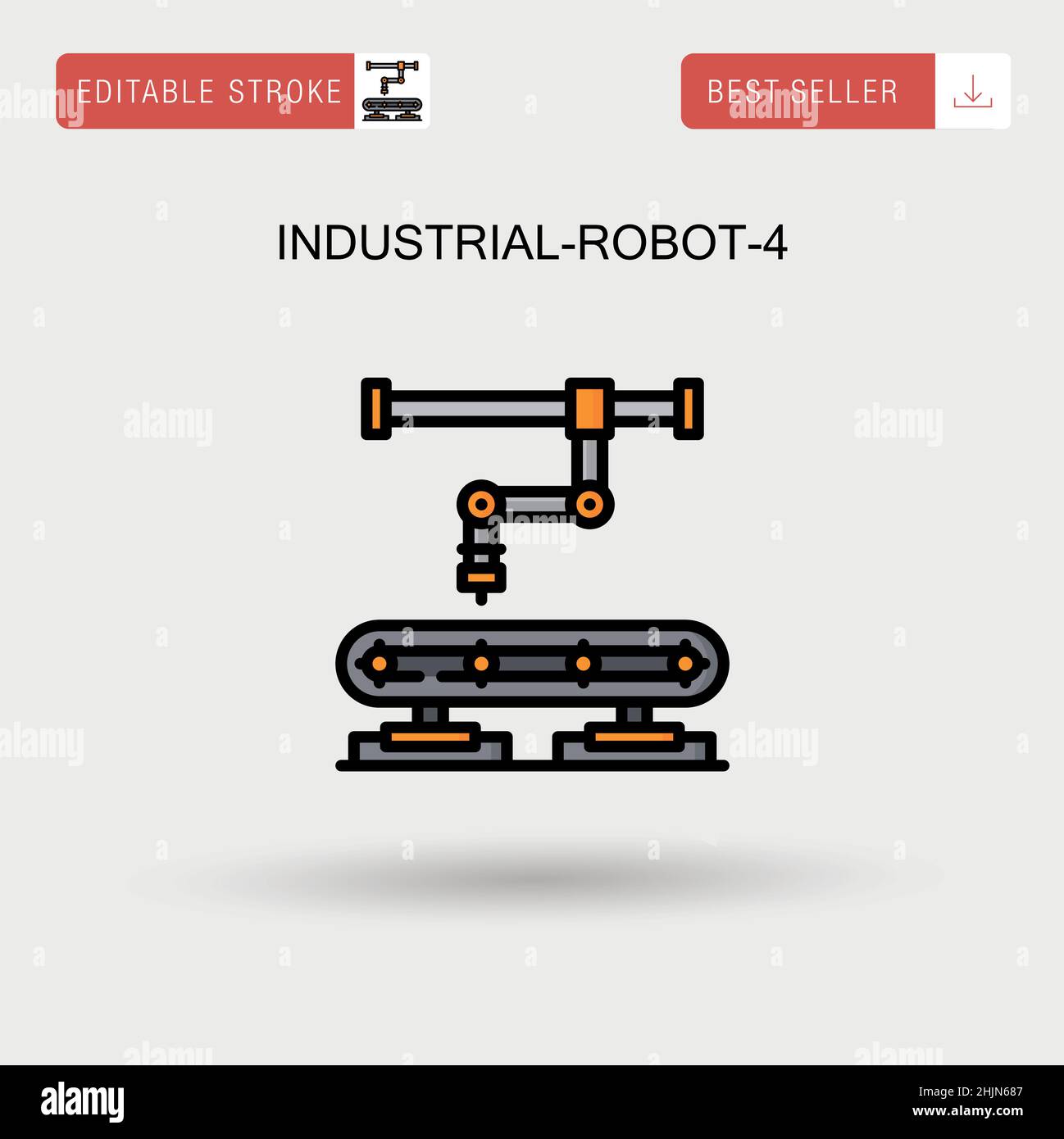Industrial-Robot-4 einfaches Vektorsymbol. Stock Vektor