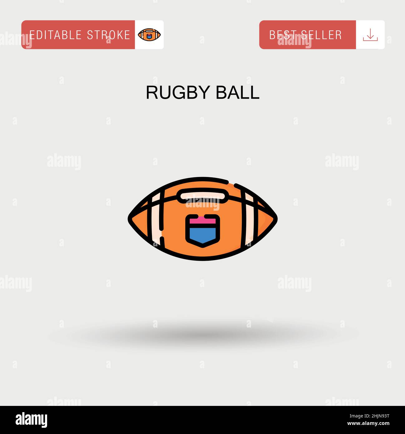 Einfaches Vektorsymbol für Rugby-Ball. Stock Vektor