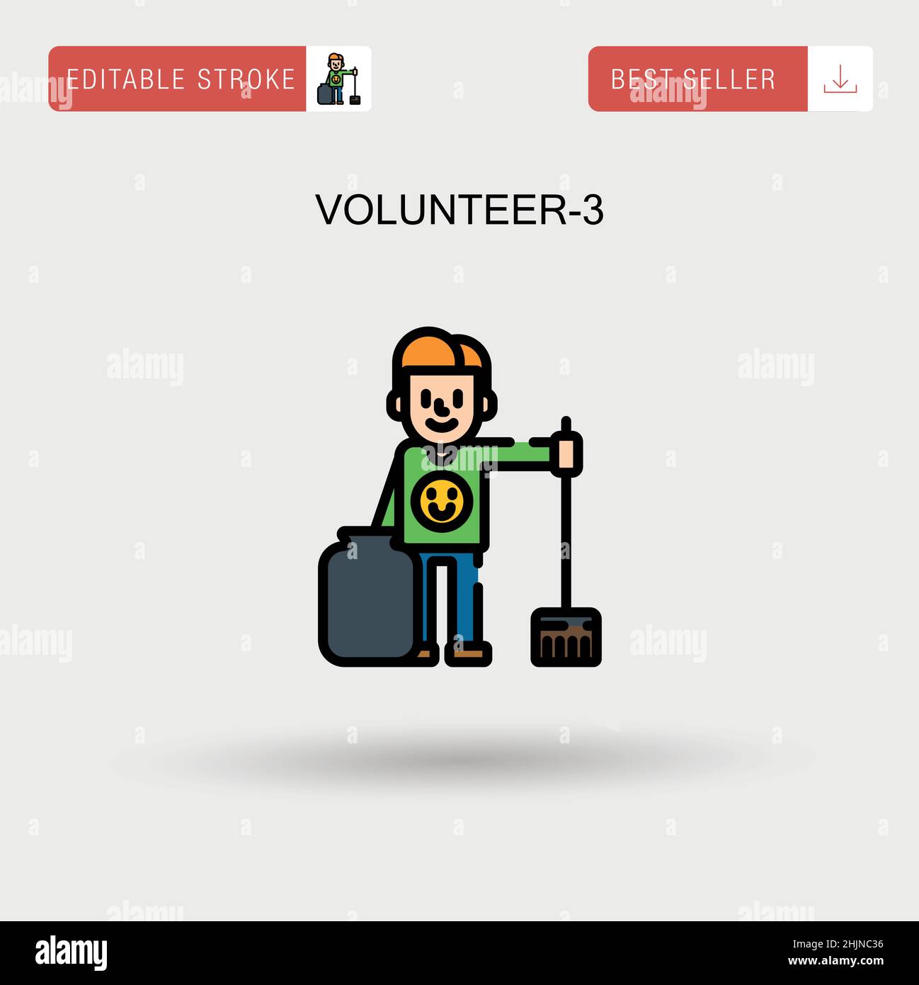Volunteer-3 einfaches Vektorsymbol. Stock Vektor
