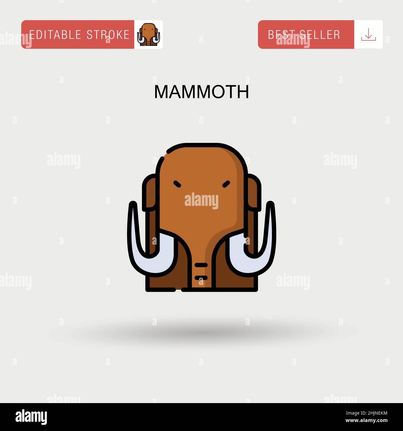Einfaches Vektorsymbol für Mammut. Stock Vektor
