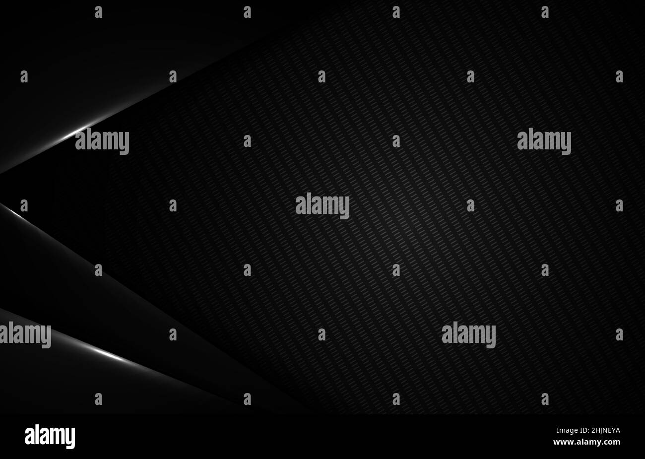 Abstrakte gradient schwarze Vorlage von futuristischem Artwork-Design. Überlappung mit weißem Streifenmuster im Hintergrund der Grafik. Stock Vektor