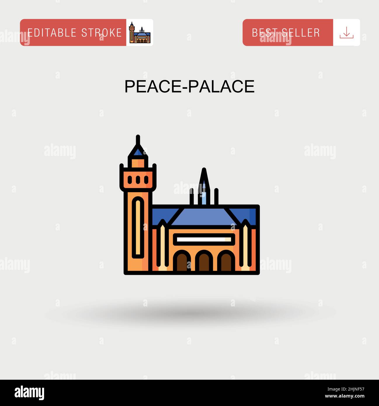 Peace-Palace einfaches Vektorsymbol. Stock Vektor