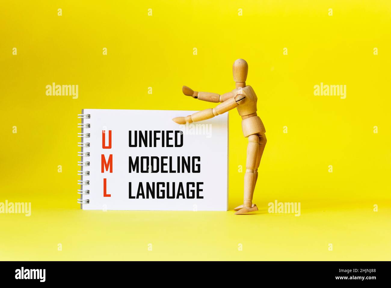UML - Unified Modeling Language Akronym, Technologiekonzept Hintergrund Stockfoto
