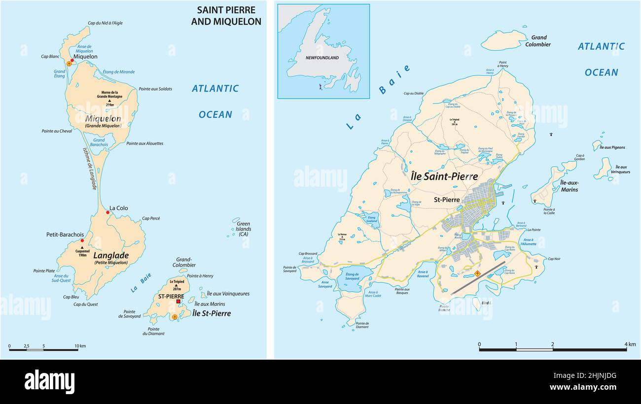 Karte der Gebietsgemeinschaft Saint-Pierre und Miquelon, Frankreich Stock Vektor