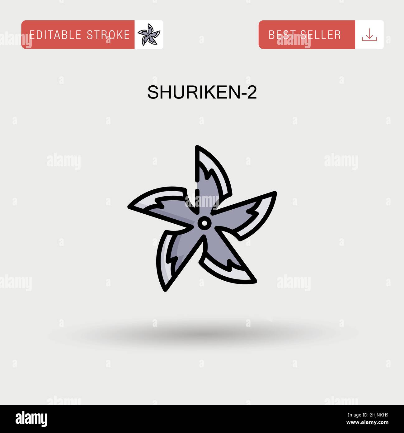 Shuriken-2 einfaches Vektorsymbol. Stock Vektor