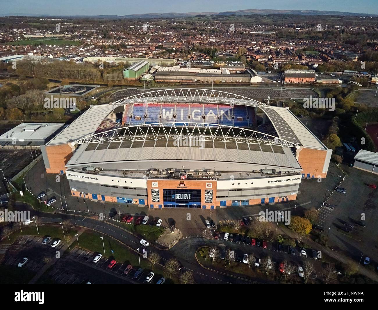 DW Stadium, Wigan, Großbritannien Stockfoto