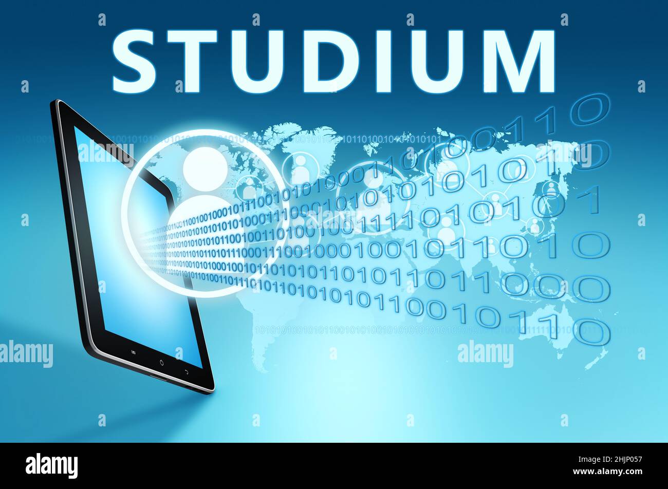 Studium deutsch Wort für Studium oder Studium Text mit sozialen Symbolen und