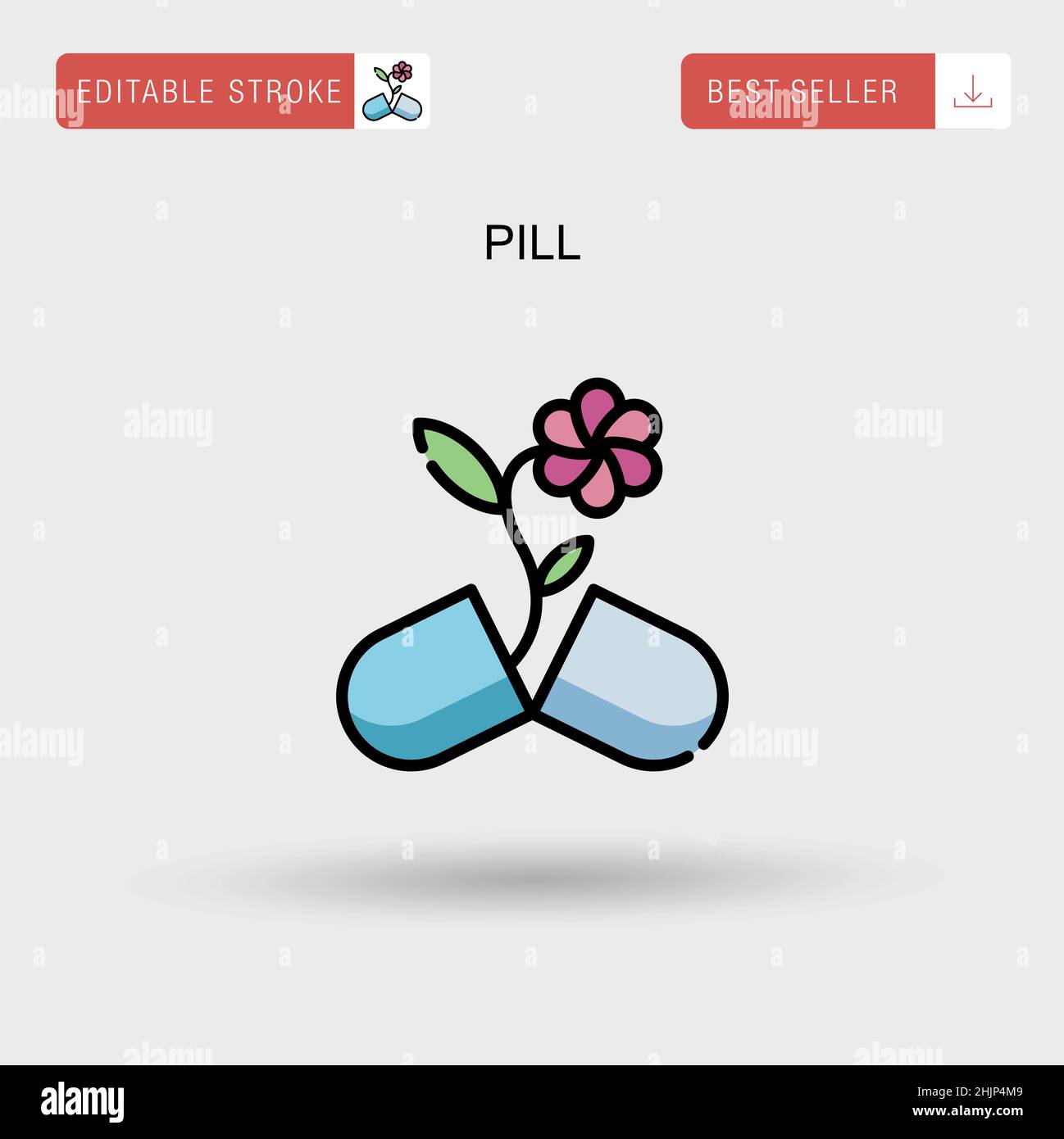 Einfaches Vektor-Symbol der Pille. Stock Vektor