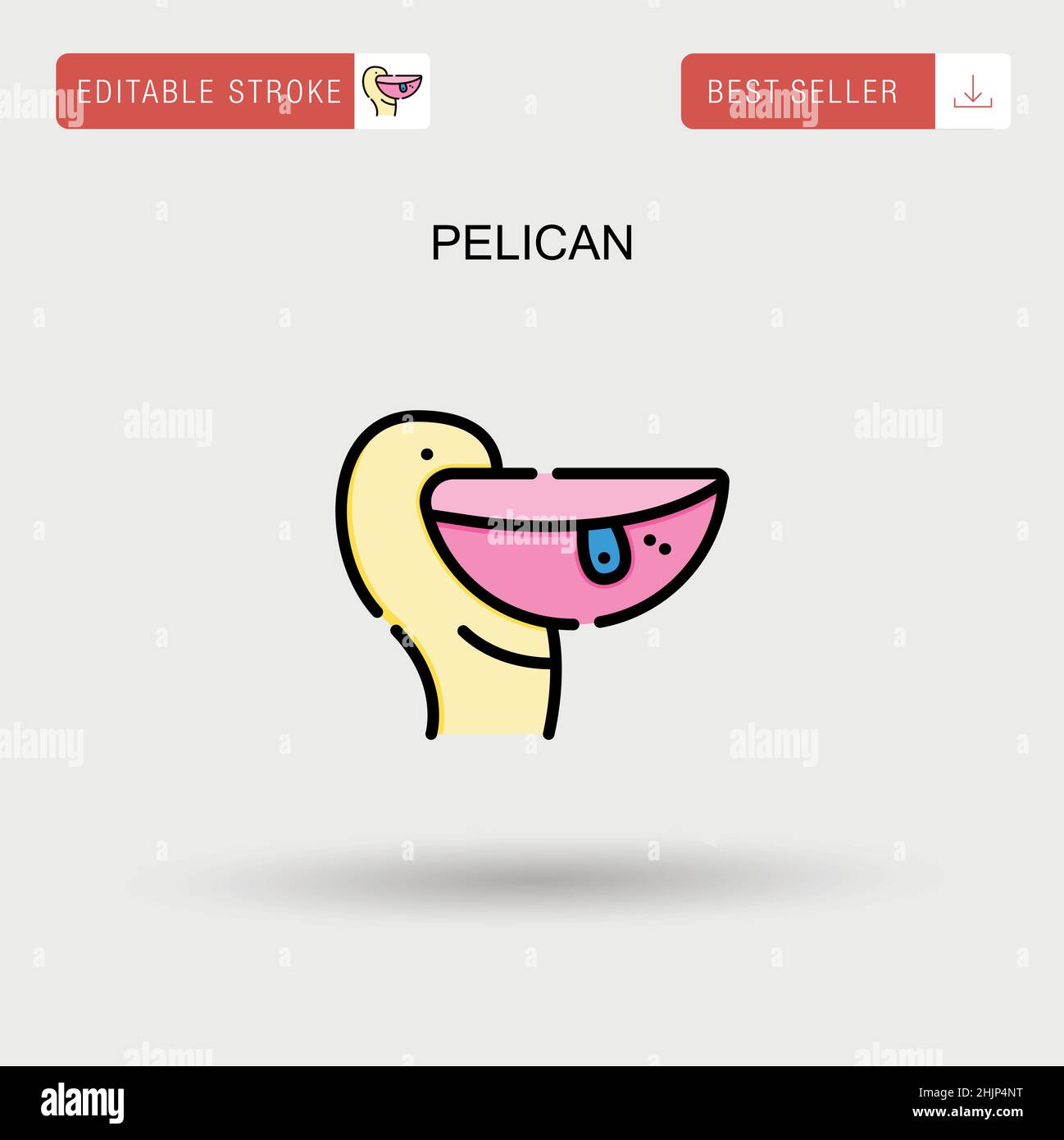 Einfaches Vektor-Symbol für Pelican. Stock Vektor