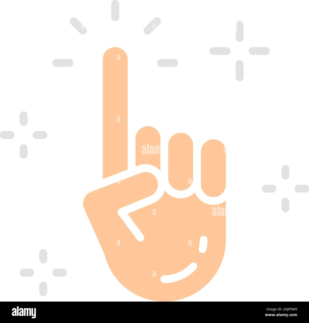 Vektorzeigefinger, saubere Hand, Cursor, klicken weiße Linie Symbol. Stock Vektor
