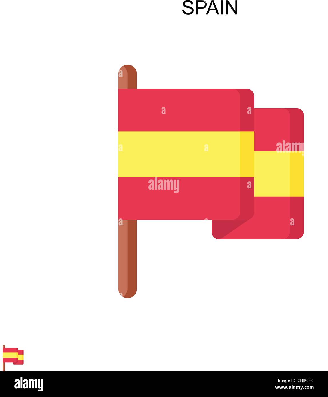 Spanien einfaches Vektorsymbol. Illustration Symbol Design-Vorlage für Web mobile UI-Element. Stock Vektor