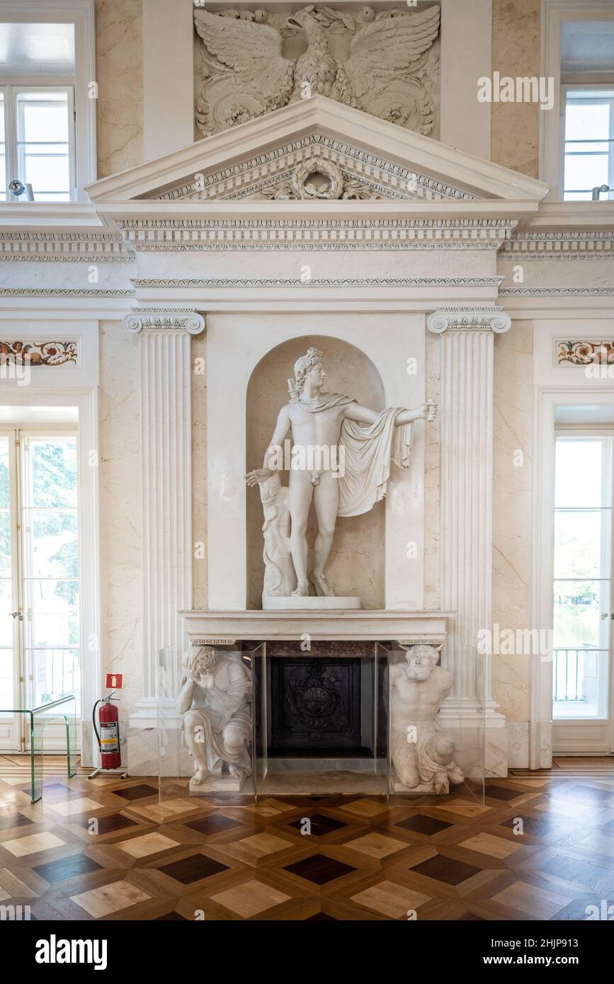 Der Ballsaal im Lazienki Palace auf der Insel im Lazienki Park - Warschau, Polen Stockfoto