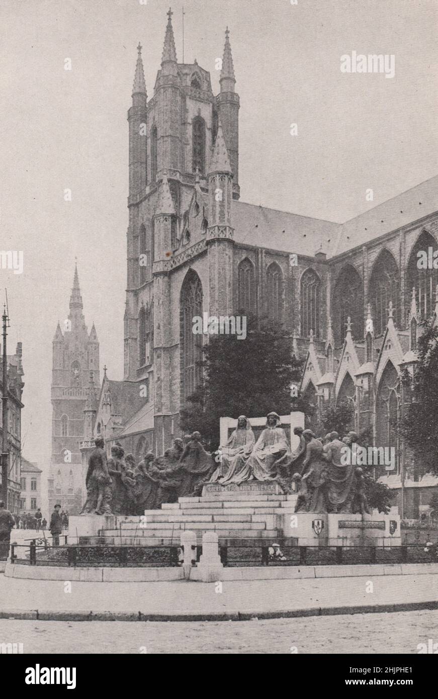 Gents Münster und ihre Hommage an ihre berühmten Söhne. Belgien (1923) Stockfoto