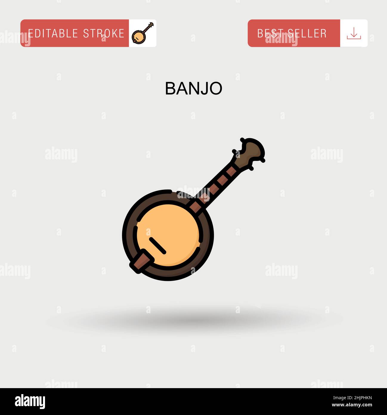 Einfaches Banjo-Vektor-Symbol. Stock Vektor