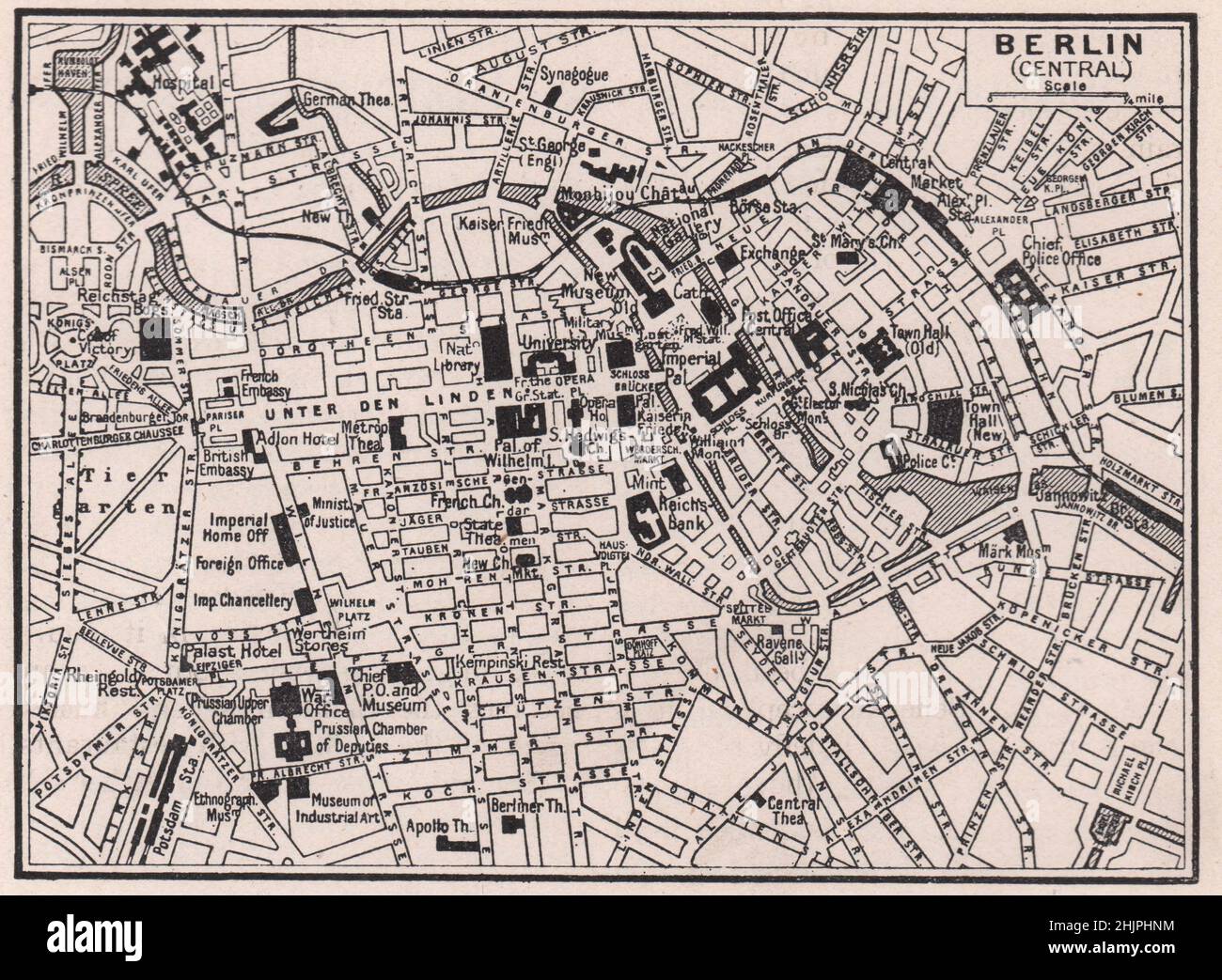 Breite Boulevards der stattlichen Hauptstadt Deutschlands. Berlin (1923 Karte) Stockfoto