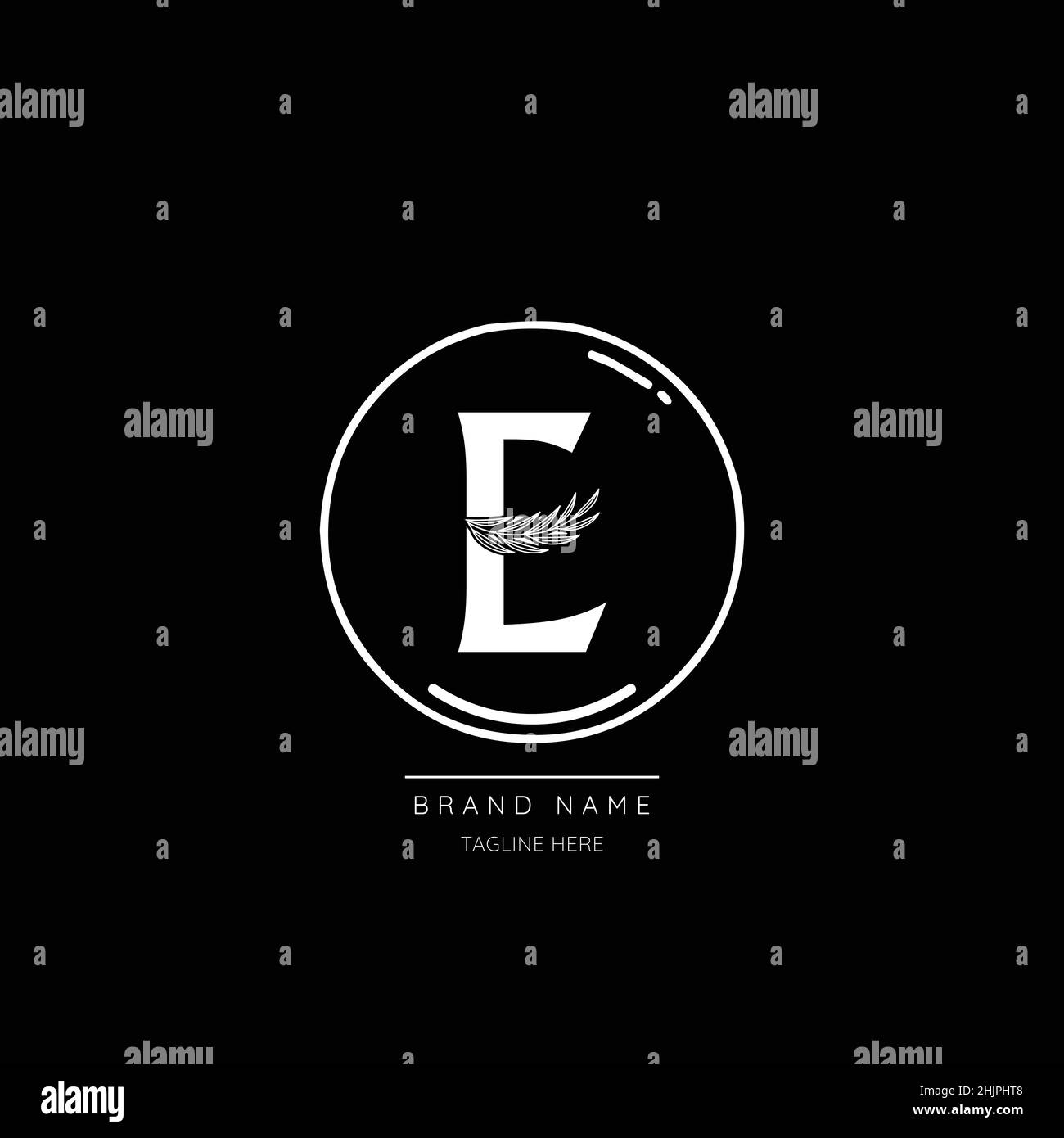 Blumenstrauß mit Anfangsbuchstaben E. Elegante Kollektion für Hochzeit lädt Dekoration, Logo andere Konzeptideen ein. Stock Vektor