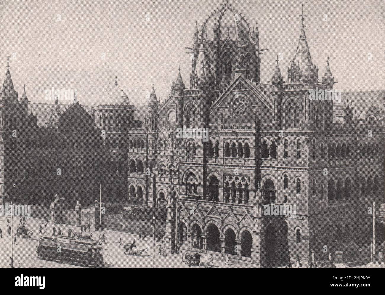 Victoria Station, Bombay's herrlichen Railway Terminus. Indien. Bombay City (1923) Stockfoto