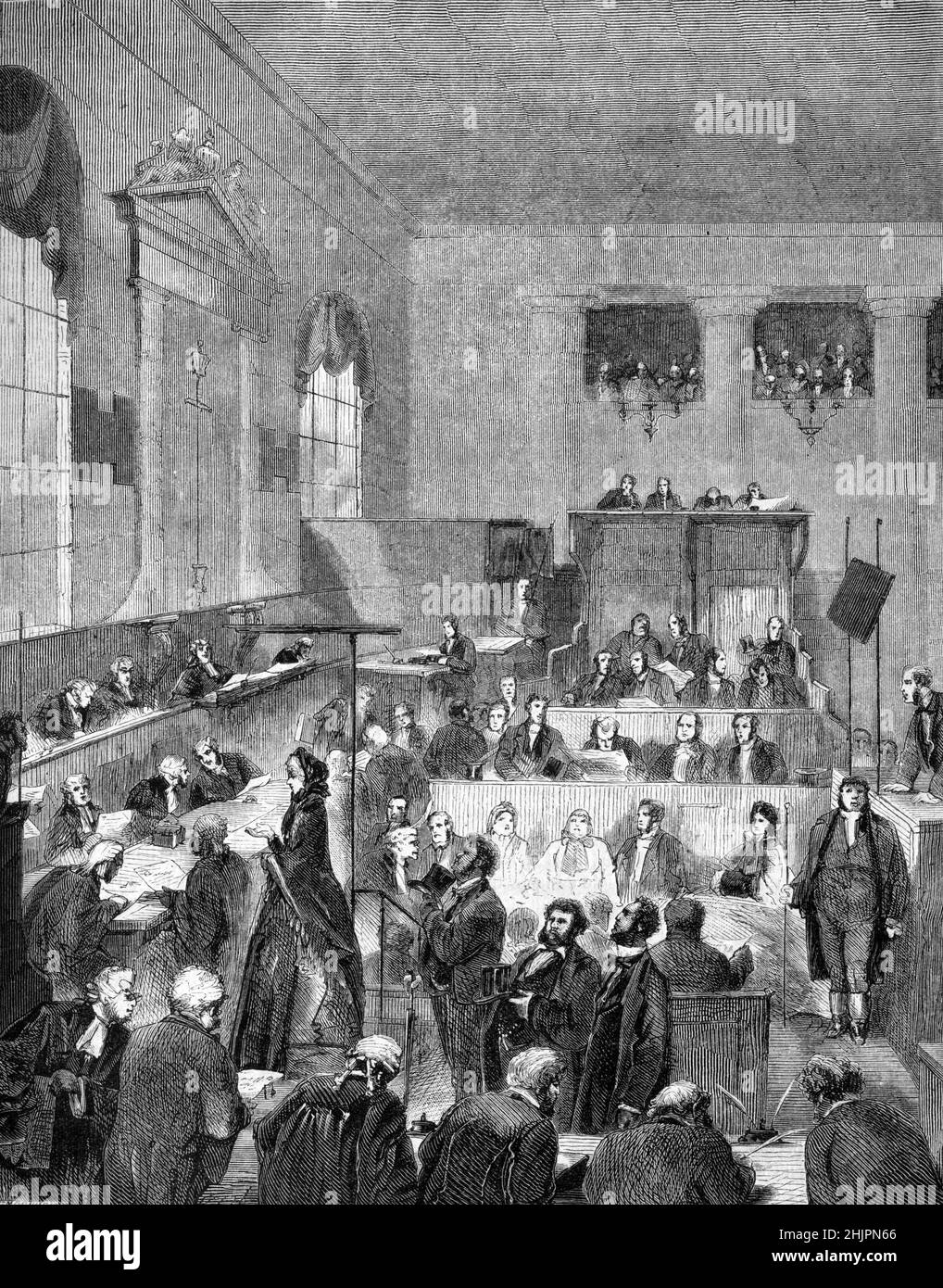 Ein Prozess vor dem Old Bailey, dem Central Criminal Court of England and Wales, City of London, England, Großbritannien. Stich von Thomas Rowlandson (1757-1827). Vintage Illustration oder Gravur c1800 Stockfoto