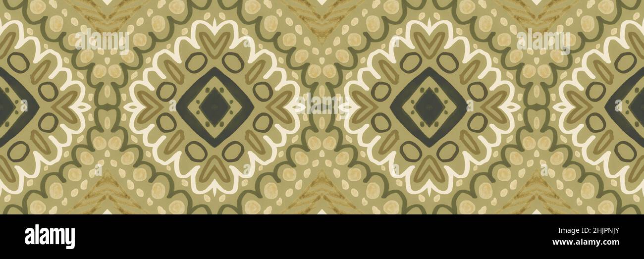 Aquarellmosaik. Abstraktes geometrisches ethnisches Ornament. Stockfoto