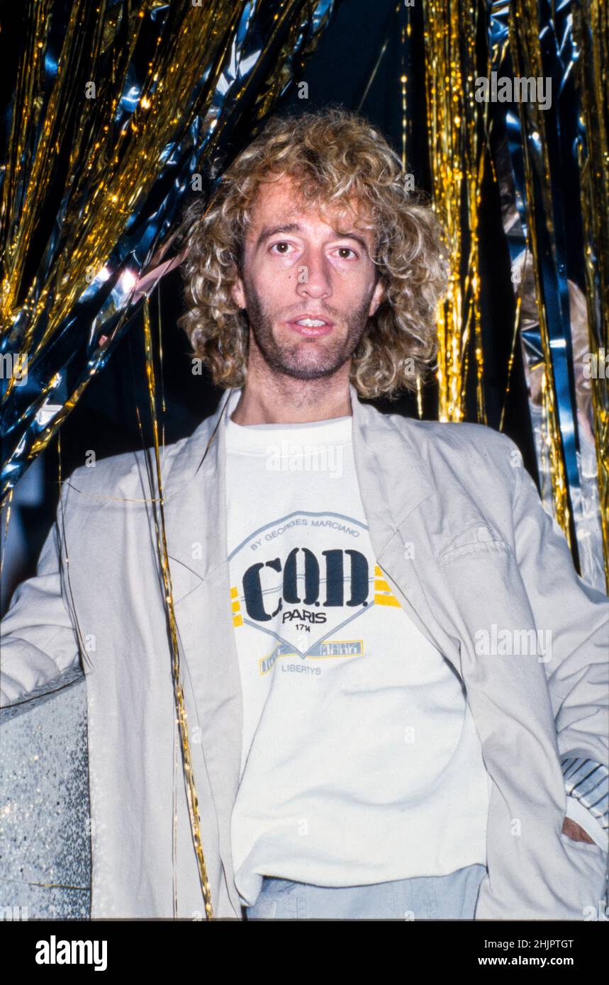 HILVERSUM, NIEDERLANDE - 03. NOV 1985: Sänger Robin Gibb von den Bee Gees. Stockfoto