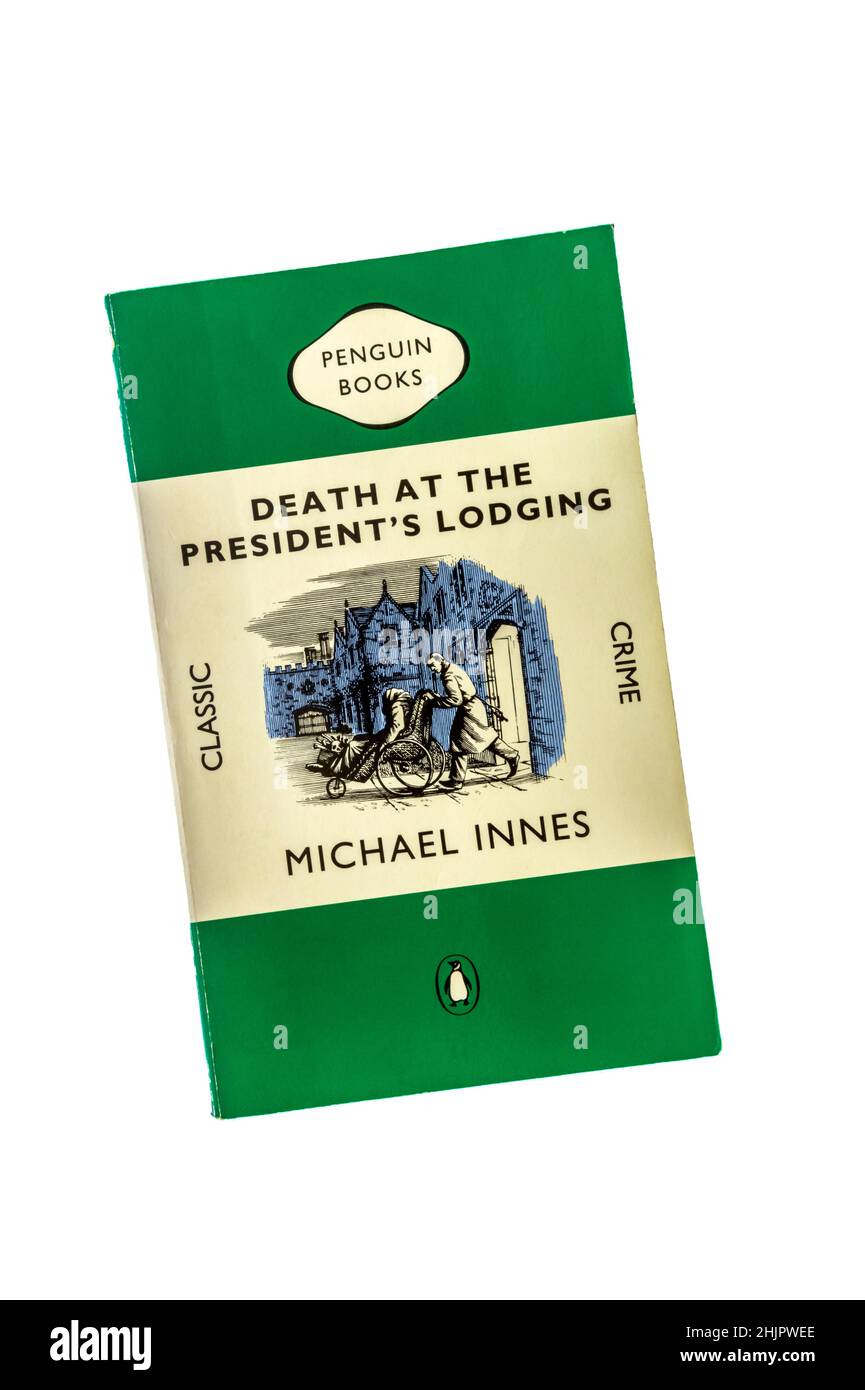 Eine Taschenbuch-Ausgabe von Death at the President's Lodging von Michael Innes. Der erste seiner Inspector Appleby Serie, der erstmals 1936 veröffentlicht wurde. Stockfoto