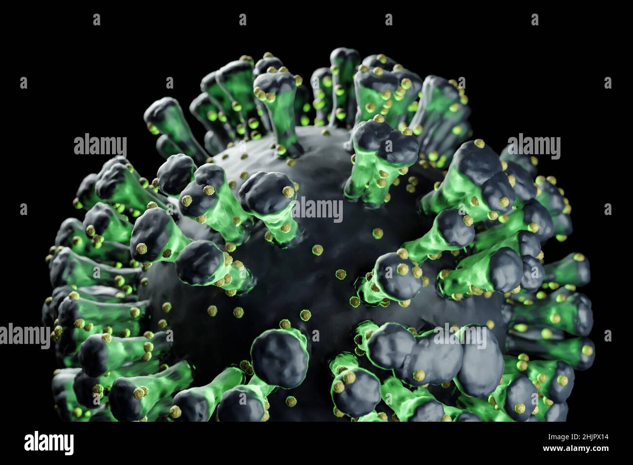 Darstellung einer einzelnen Viruszelle, Darstellung einer Infektion Stockfoto