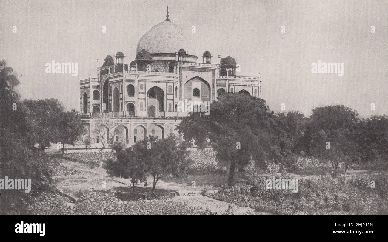 Edles Mausoleum des Imperators Human, wo Hodson 1857 die Mogulfürsten eroberte. Indien. Delhi (1923) Stockfoto