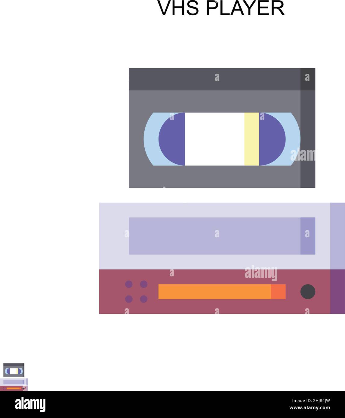 VHS-Player einfaches Vektorsymbol. Illustration Symbol Design-Vorlage für Web mobile UI-Element. Stock Vektor