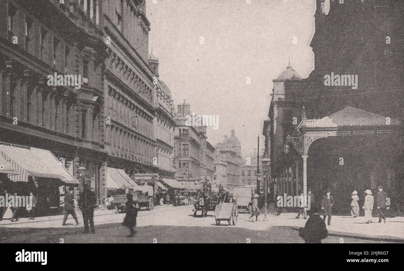 Gordon Street, zeigt den Hauptbahnhof auf der rechten Seite. Schottland. Glasgow (1923) Stockfoto